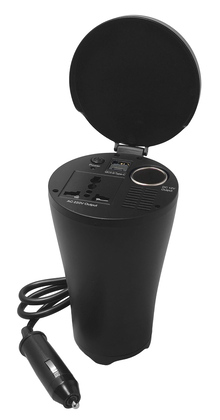 PTL-022 POWERTECH inverter αυτοκινήτου PTL-022, 150W, 12V DC σε 220V AC, με USB/USB-C