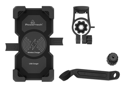 PTL-024 POWERTECH ασύρματος φορτιστής & βάση smartphone μοτοσυκλέτας PTL-024, 7.5W, μαύρη