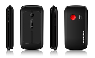 POWERTECH κινητό τηλέφωνο Sentry 2.8, 2.8", dual SIM, πλήκτρο SOS, μαύρο