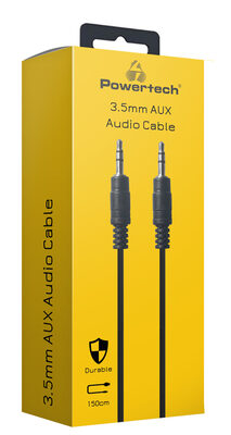 POWERTECH καλώδιο ήχου 3.5mm PTR-0145, AUX, CCS, 1.5m, μαύρο