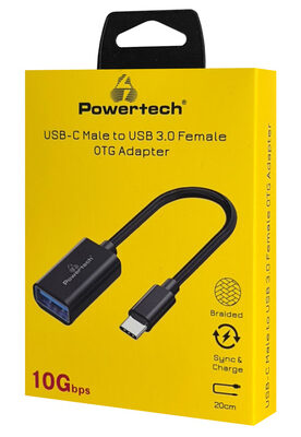 POWERTECH αντάπτορας USB-C σε USB 3.0 PTR-0146, 10 Gbps, γκρι