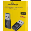 POWERTECH αντάπτορας USB 3.0 σε USB-C PTR-0147, 10 Gbps, 60W, γκρι