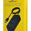 POWERTECH USB 3.2 hub PTR-0157, 4x θυρών, 5Gbps, USB σύνδεση, 1m, μαύρο