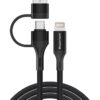 POWERTECH καλώδιο USB & USB-C σε Lightning PTR-0159, PD 27W, copper, 1.5m, μαύρο