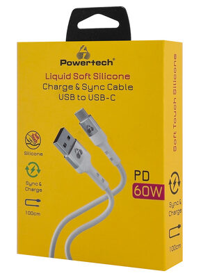 POWERTECH καλώδιο USB-C σε USB PTR-0162, σιλικόνης, 60W, 480Mbps, 1m, λευκό