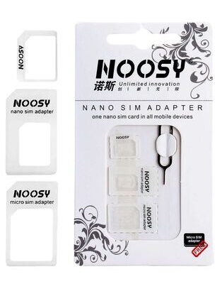 NOOSY Nano SIM & Micro SIM Adapter Set, λευκό