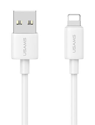 SJ709USB02 USAMS καλώδιο Lightning σε USB US-SJ709, 2.4A, 480Mbps, 1m, λευκό