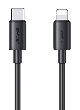 SJ712USB01 USAMS καλώδιο Lightning σε USB-C US-SJ712, 30W, 480Mbps, 1m, μαύρο