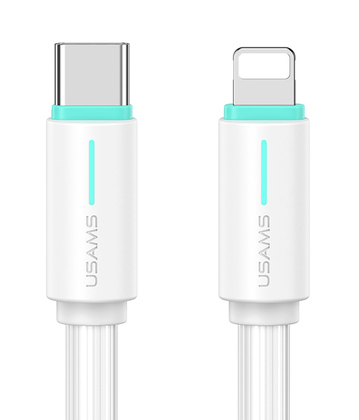 SJ735USB02 USAMS καλώδιο Lightning σε USB-C US-SJ735, 30W, 480Mbps, 1m, λευκό