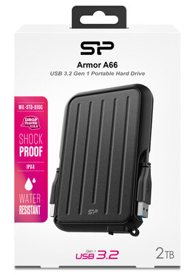 SILICON POWER εξωτερικός HDD Armor A66, 2TB, USB 3.2, μαύρος