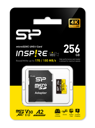 SILICON POWER κάρτα μνήμης microSDXC Inspire, 256GB, UHS-I U3 A1 V30