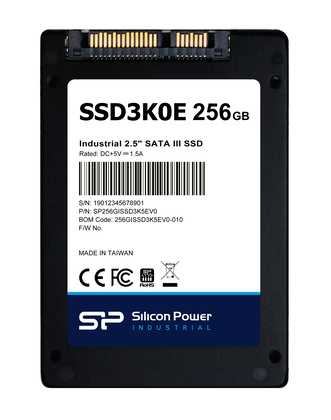 SP256GISSD3K5EV0 SILICON POWER industrial 2.5" SATA III SSD SSD3K0E, 256GB, 540/520MBps, 3D TLC, -20~75 °C