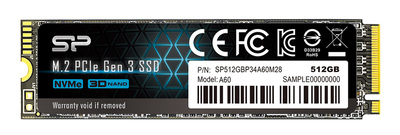 SP512GBP34A60M28 SILICON POWER SSD PCIe Gen3x4 P34A60 M.2 2280, 512GB, 2.200-1.600MB/s