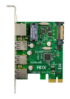 ST642-1 POWERTECH κάρτα επέκτασης PCIe σε USB 3.0 & GbE LAN ST642, VL805&RTL8153