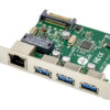 ST642 POWERTECH κάρτα επέκτασης PCIe σε USB 3.0 & GbE LAN ST642, VL805&RTL8153