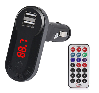 T26 Car FM Transmitter T26 με LCD οθόνη, USB, SD, μαύρο