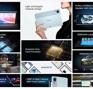 DOOGEE tablet T30S, 11", 6/256GB, 4G, Android 13, 8580mAh, μαύρο