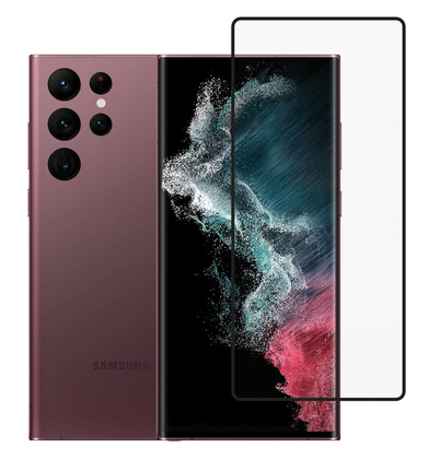 TGC-0549 POWERTECH tempered glass 3D, full glue, Samsung S22 Ultra 5G, μαύρο