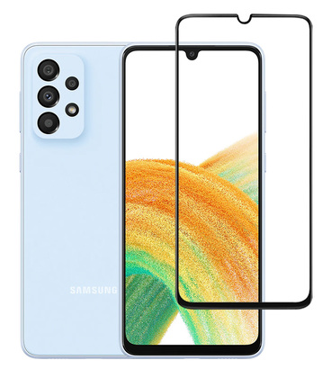 TGC-0553 POWERTECH tempered glass 5D TGC-0553, full glue, Samsung A33 5G, μαύρο