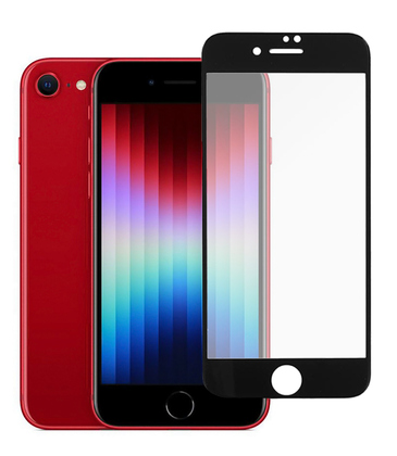 TGC-0584 POWERTECH tempered glass 5D TGC-0584, full glue, iPhone SE 2022, μαύρο