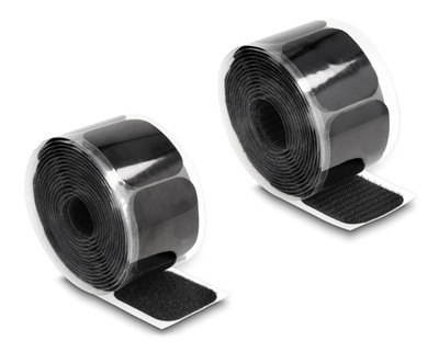 TIES-067 Αυτοκόλλητα τύπου Velcro TIES-067 σε ρολό 5m, 45x50mm, μαύρο