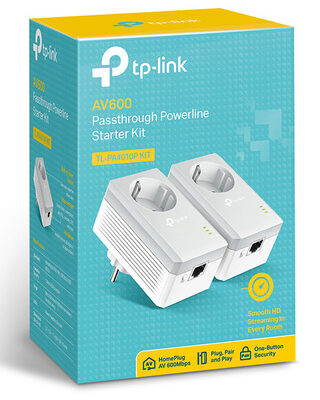 TL-PA4010P-KIT-1 TP-LINK AV600 Passthrough Powerline Starter Kit TL-PA4010P, Ver. 4.0