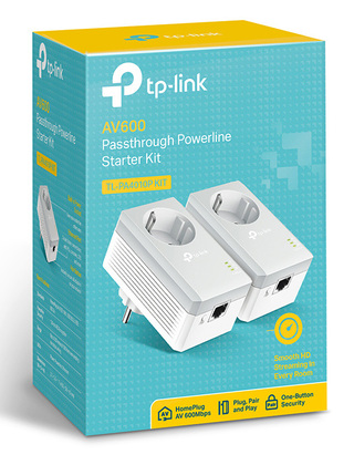 TL-PA4010P-KIT-1 TP-LINK AV600 Passthrough Powerline Starter Kit TL-PA4010P, Ver. 4.0