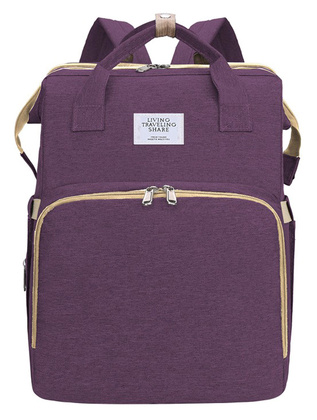 TMV-0051 2 in 1 τσάντα πλάτης και παιδικό κρεβατάκι TMV-0051, αδιάβροχη, μωβ