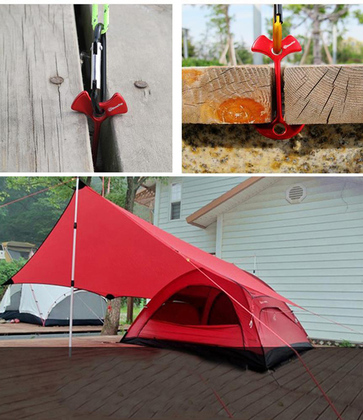 TOOL-0071-1 POWERTECH πασαλάκια σκηνής για ξύλινο δάπεδο TOOL-0071, μαύρο, 4τμχ