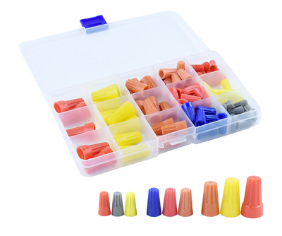 TOOL-0087 Σετ σύνδεσμοι καλωδίου twist-on TOOL-0087, διάφορα χρώματα/μεγέθη, 87τμχ
