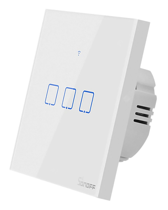 TX-T2EU3C SONOFF smart διακόπτης ΤΧ-T2EU3C, αφής, Wi-Fi, τριπλός, λευκός