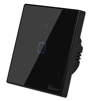 TX-T3EU1C SONOFF smart διακόπτης ΤΧ-T3EU1C, αφής, Wi-Fi, μονός, μαύρος
