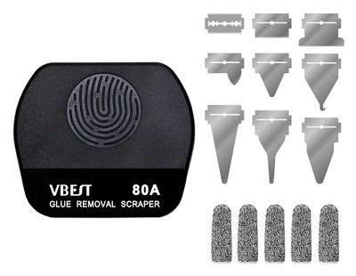 VBST-80B BEST εργαλείο αφαίρεσης κόλλας VBST-80B με 9x λεπίδες & 5x finger sleeves, για επισκευές κινητών
