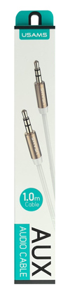 YP102-1 USAMS καλώδιο ήχου 3.5mm YP-01, AUX, 1m, λευκό