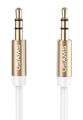 YP102 USAMS καλώδιο ήχου 3.5mm YP-01, AUX, 1m, λευκό