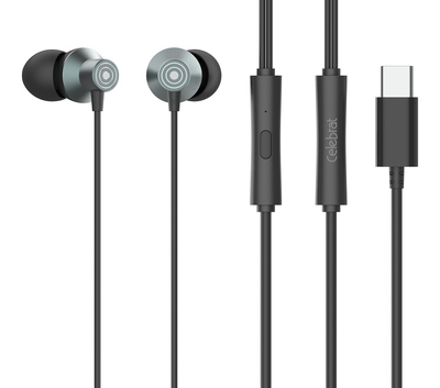 YS-D15-BK CELEBRAT earphones με μικρόφωνο D15, USB-C σύνδεση, Φ10mm, 1.2m, μαύρα