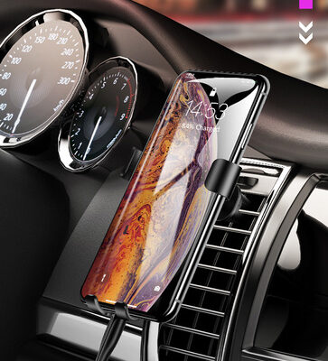 USAMS βάση αεραγωγού αυτοκινήτου Gravity Car Mount US-ZJ052, μαύρη