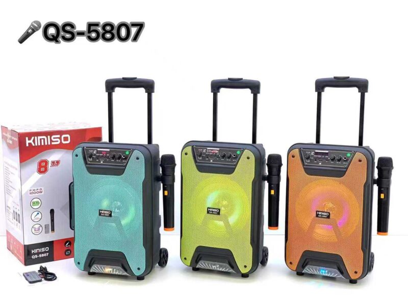 Φορητό ηχείο subwoofer με μικρόφωνο Karaoke - QS-5807 - 813072 - Blue