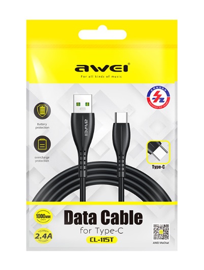 Καλώδιο φόρτισης & data - Type-C - Fast Charge - CL-115T - AWEI - 000864