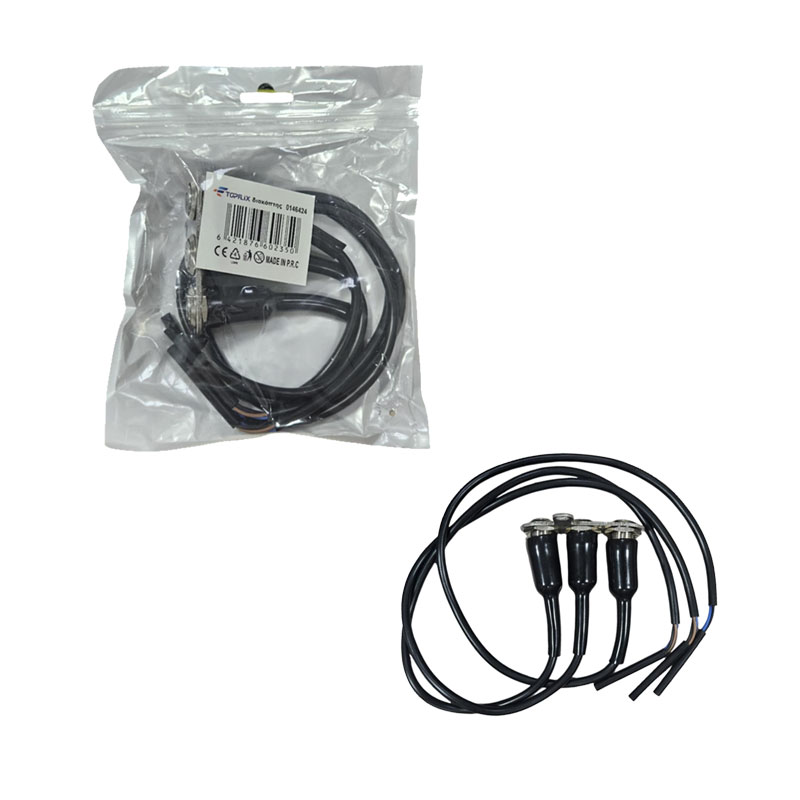 0146424 Τριπλό Κουμπί Αφής με Καλώδιο για LED Φωτισμό - Triple Touch Switch with Cable