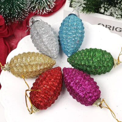 036033 Χριστουγεννιάτικο στολίδι κουκουνάρι 6τμχ – Christmas decoration pine cone 6pcs