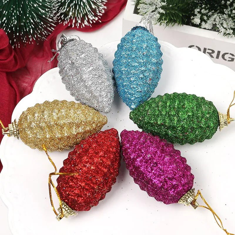 036033 Χριστουγεννιάτικο στολίδι κουκουνάρι 6τμχ – Christmas decoration pine cone 6pcs