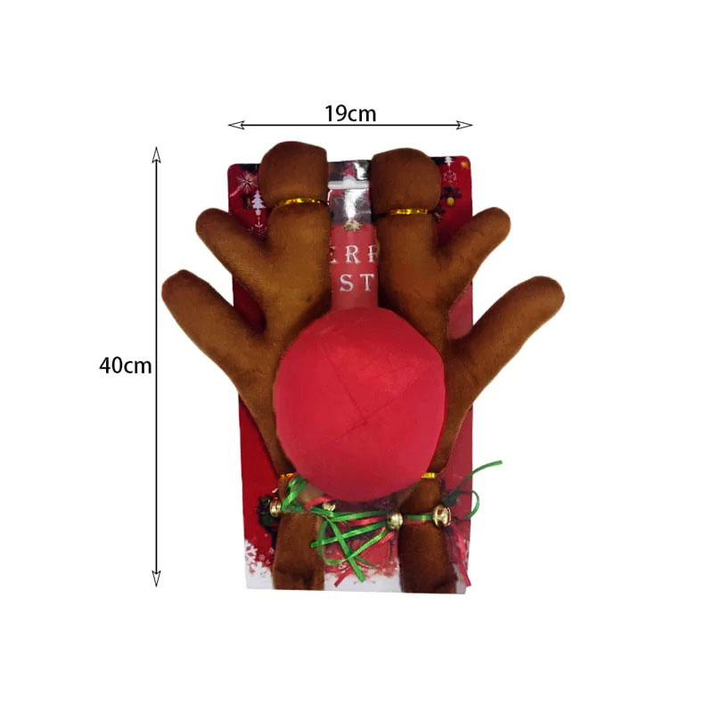 Διακοσμητική Μύτη και κέρατα ταράνδου για το αυτοκίνητο - Decorative red nose and antlers