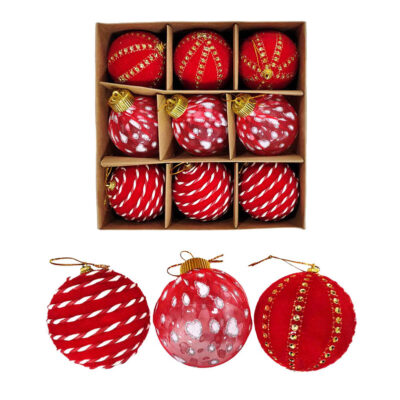 036070-3 Χριστουγεννιάτικες μπάλες 9τμχ 8cm - Christmas decoration balls 9pcs