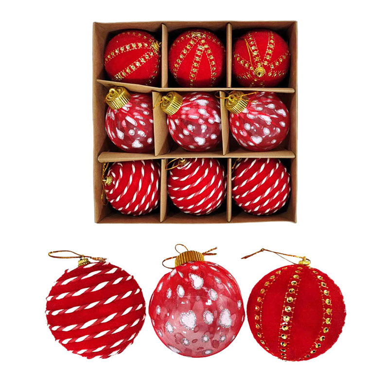 036070-3 Χριστουγεννιάτικες μπάλες 9τμχ 8cm - Christmas decoration balls 9pcs