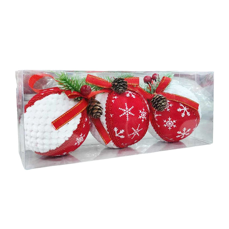 036073 Χριστουγεννιάτικες μπάλες 3τμχ 8cm - Christmas decoration balls 3pcs