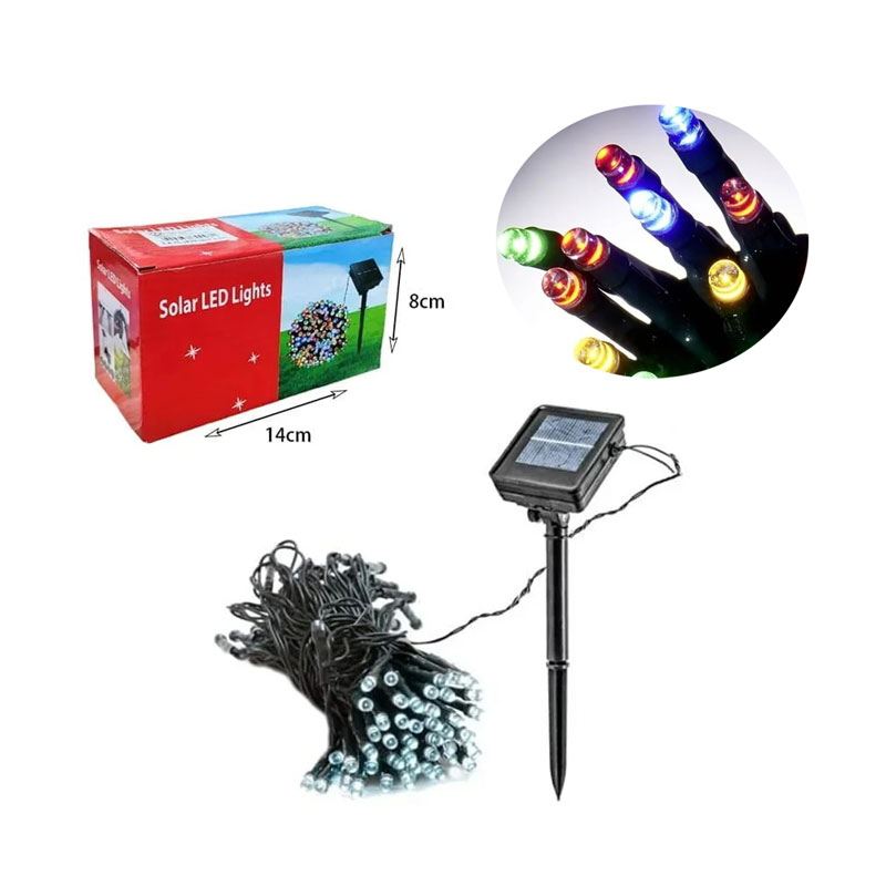 041054-2 100L Χριστουγεννιάτικα Ηλιακά Λαμπάκια με Φωτοβολταϊκό Πάνελ 10m Πολύχρωμο Χρώμα - Christmas LED lights solar RGB