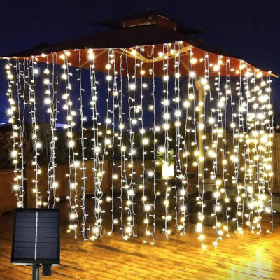 041055 Χριστουγεννιάτικα ηλιακά λαμπάκια σε θερμό χρώμα 5m 146 LED – Christmas decorative lights warm light