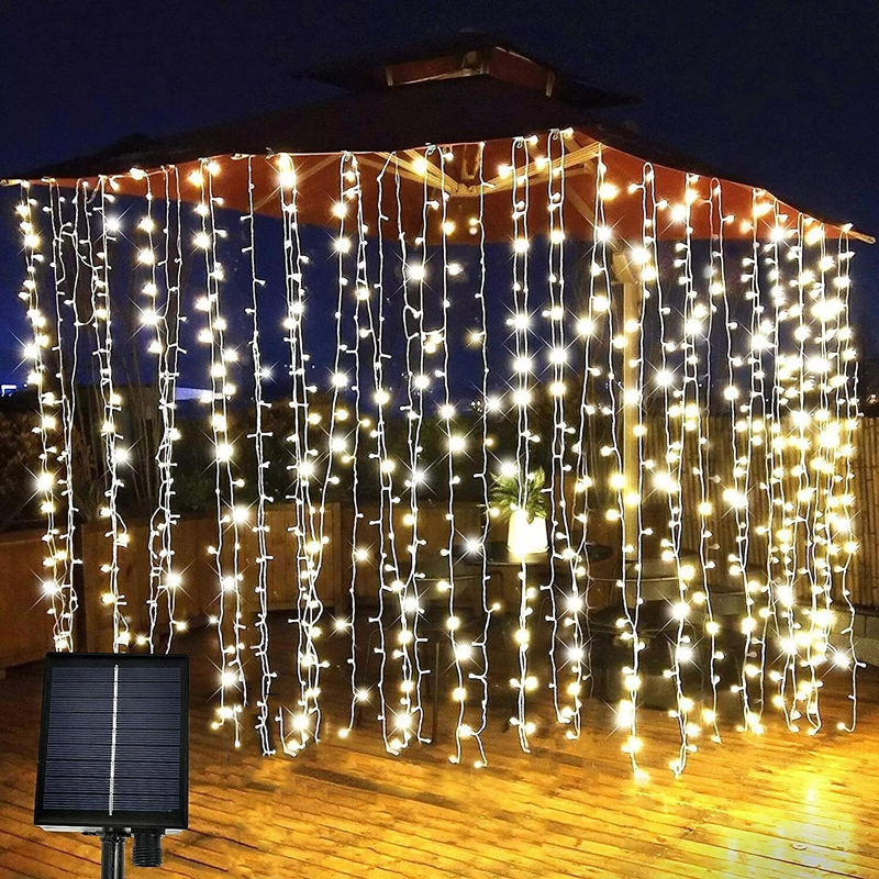 041055 Χριστουγεννιάτικα ηλιακά λαμπάκια σε θερμό χρώμα 5m 146 LED – Christmas decorative lights warm light