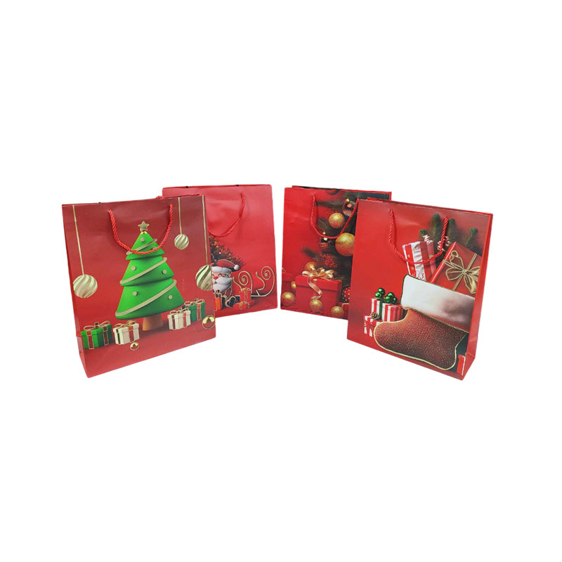 Χριστουγεννιάτικη σακούλα σε διάφορα σχέδια 26x32cm 12 τεμάχια - Christmas bag